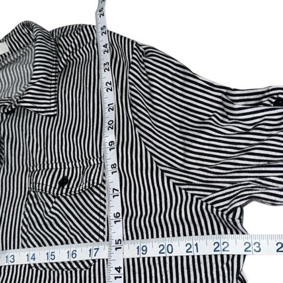 Eden & Olivia Black & White Striped Button-Up Shirt 2X Made In China - Picture 8 of 8